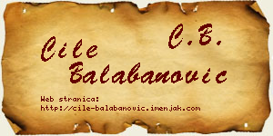 Ćile Balabanović vizit kartica